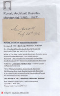 Ronald Archibald Bosville Macdonald Baron Laird Of Sleat Old Autograph - Personnages Historiques