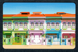 Singapore Travel Card Subway Train Bus Ticket Ezlink Unused Heritage Houses - Wereld