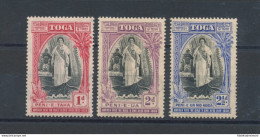 1938 TONGA -  SG 71/73 - 20° Anniversary Of Queen Salote's , 3 Val , MLH* - Other & Unclassified