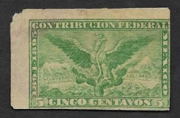 SD)1895 MEXICO FISCAL STAMP COAT OF ARMS 5C MINT - México