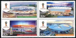 Russia 2017 Block 2018 FIFA Football World Cup Stadiums Soccer Architecture Sports Stamps MNH Mi 2465-2468 - 2018 – Russia