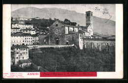 Cartolina Assisi, Chiesa E Monastero Di S. Chiara Con Panorama  - Otros & Sin Clasificación