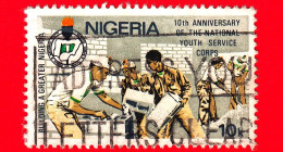 NIGERIA  - Usato - 1983 - 10 Anni Del Corpo Nazionale Dei Servizi Giovanili - Costruzioni - 10 - Nigeria (1961-...)
