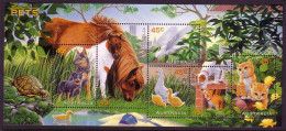 AUSTRALIEN BLOCK 23 POSTFRISCH(MINT) HAUSTIERE 1996 KATZE PFERD HUND ENTE SCHILDKRÖTE - Horses