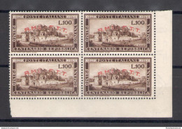 1949 TRIESTE A - N° 41 , Centenario Della Repubblica Romana , MNH** Quartina An - Sonstige & Ohne Zuordnung