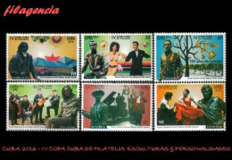 CUBA MINT. 2016-19 IV COPA CUBA DE FILATELIA. ESCULTURAS DE PERSONALIDADES DEL SIGLO XX - Unused Stamps