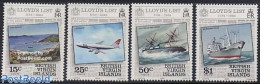 Virgin Islands 1984 Lloyds List 4v, Mint NH, Transport - Various - Aircraft & Aviation - Ships And Boats - Banking And.. - Airplanes