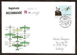 Lithuania 1998●Airplane●A. Gustaitis Pilot & Aircraft Constructor Mi 662●FDC R-Cover - Airplanes