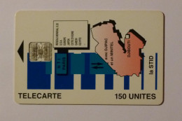 DJIBOUTI / AFRIQUE - Carte Pays / STID - Réseau X25 - Avec DJIPAC Et MINITEL - NTI PARIS - Télécarte OPT 150 Unités - Djibouti