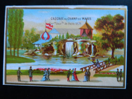 CHROMO EXPOSITION UNIVERSELLE DE PARIS 1878   ( 12  X   8,2 Cms)  CASCADE DU CHAMP DE MARS - Artis Historia