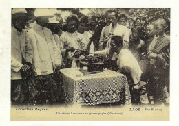 Reproduction Cpa LAOS Chanteuse Laotienne Eu Phonographe - Laos