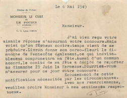 LE POUZIN . Lettre De Mr Le Curé 6 Mai 1949 - Otros & Sin Clasificación
