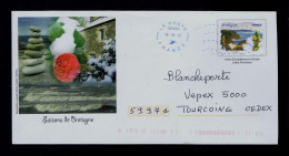 Gc8384 FRANCE PAP (UE+Suisse) Saisons De Bretagne "L'Ajonc" Flowers Flora Fleurs Bateaux Tourisme Mailed Tourcoing - Autres & Non Classés