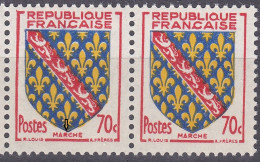 18063 Variété : N° 1045 Blason Marche R De MARCHE Bouché Tenant à Normal   ** - Unused Stamps