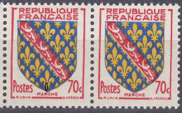 18063 Variété : N° 1045 Blason Marche R De MARCHE Bouché Tenant à Normal   ** - Ongebruikt