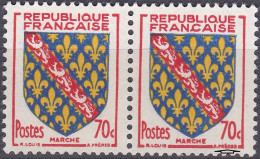 18068 Variété : N° 1045 Blason Marche A.FRERES Et 70C Gras Tenant à Normal   ** - Ungebraucht