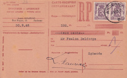 1948 LOUIS MAURIAC RUE ROGIER ANDENNE PAIRE PETIT LION HERALDIQUE EGHEZEE DELFORGE - Covers & Documents