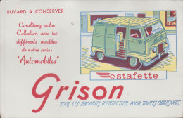 Joli Buvard Pour La Marque De Cirage Grison ... Automobiles Françaises / Estafette Renault ( Voir Verso ) - Scarpe