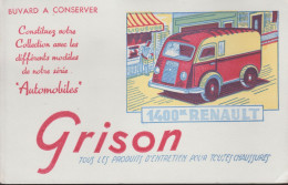 Joli Buvard Pour La Marque De Cirage Grison ... Automobiles Françaises / Renault 1400kg ( Voir Verso ) - Schoenen