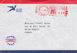 From South Africa To France - 1985 - Lettres & Documents