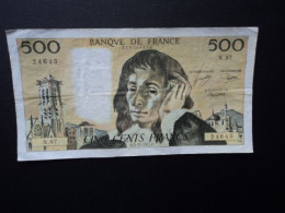 FRANCE : 500 FRANCS  3-11-1977   FAYETTE 71 / PICK 156d     TTB  * - 500 F 1968-1993 ''Pascal''