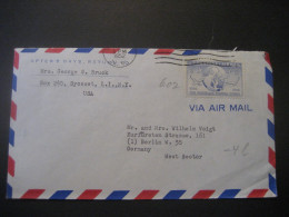 Vereinigte Staaten- Bedarfsbrief Gelaufen 1952 Von Den USA Nach Westberlin - Cartas & Documentos