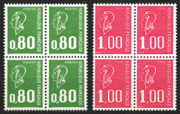 Y&T N° 1891b, 1892b - Marianne De Béquet - Année 1976 - 2 Blocs De 4 Timbres - Neuf ** - 1971-1976 Marianne Van Béquet