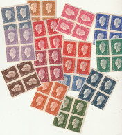 ///   FRANCE ///     Ensemble De Blocs De 4  Marianne De DULAC  Timbres * Et ** -----  Timbres Coupés Par Scan - 1944-45 Marianne Of Dulac