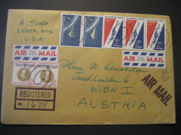 Vereinigte Staaten- Luftpost Reko-Bedarfsbrief Gelaufen 1966 Von Lenox Nach Wien I. - Storia Postale