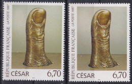 18418 Variété : N° 3404 César Fond Jaune Au Lieu D'olive + Normal  ** - Unused Stamps