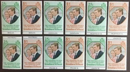 Grenadines Of St Vincent 1973 Royal Wedding Sets With Individual Island Tabs MNH - St.Vincent (...-1979)