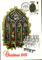 JERSEY 1981 Y&T N° 265-Premier Jour  Noël Christmas , Vitrail - Jersey