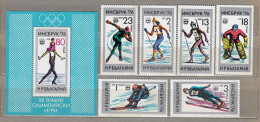 BULGARIA 1976 Winter Olympic Games CV 7.0 EUR MNH Michel 2463-2468, Bl 61 #Sport148 - Inverno1976: Innsbruck