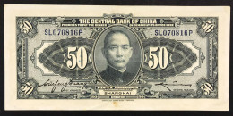 CINA  The Central Bank Of China 50 Dollars Shanghai 1928 LOTTO 007 - China