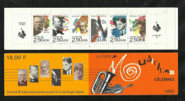 France Carnet BC 2753 Musiciens  Neufs * *   TB Jamais Plié Voir Scans   Sol;dé Au  Prix De La Poste En 1992 ! ! ! - Personnages