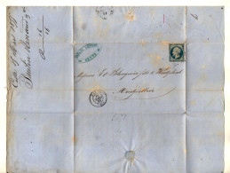 TB 4669 - 1855 - LAC - Lettre De M. PAULIN - ARNAUD à CETTE ( SETE ) Pour Mrs BLOUQUIER Fils & WESTPHAL à MONTPELLIER - 1849-1876: Classic Period