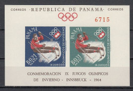 Olympia 1964: Panama  Bl **, Imperf. - Winter 1964: Innsbruck