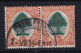 South Africa: 1930/44   Orange Tree   SG47     6d    [Wmk Inverted]  Used Pair - Gebruikt