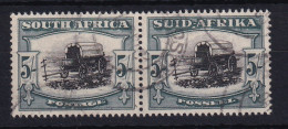 South Africa: 1933/48   Ox-wagon   SG64b    5/-   Black & Blue-green     Used Pair - Gebraucht