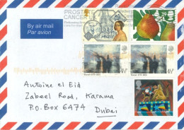 GREAT BRITAIN. - 2014, STAMPS COVER TO DUBAI. - Lettres & Documents