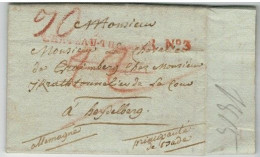 Lac De  CHATEAU THIERRY Pour HEIDELBERG + Cachet R. N°3     1815 - Entry Postmarks