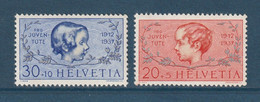 Suisse - YT N° 305 Et 306 ** - Neuf Sans Charnière - 1937 - Unused Stamps