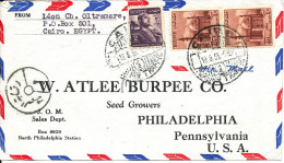 Egypt Air Mail Cover Sent To USA Cairo 19-8-1955 - Luftpost