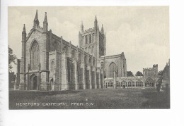 HEREFORD CATHEDRAL FROM S.W. - Herefordshire