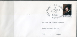 1977 P P RUBENS - Enveloppe Naar AALST Met Speciale Stempel En Zegel Met Zelfportret - Covers & Documents