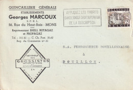 1966 QUINCAILLERIE ETABLISSEMENTS Georges MARCOUX  Rue Du Haut-Bois MONS Représentant SHELL BUTAGAZ - Lettres & Documents