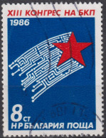 1986 Bulgarien ° Mi:BG 3460, Sn:BG 3156, Yt:BG 3001,13th Congress Of The Bulgarian Communist Party, Comet - Oblitérés