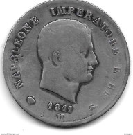 *italy Kingdom Of Napoleon 5 Lire 1811M  Km 10.4 - Napoleónicas