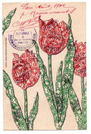 TULIPES  TIMBRES REPRESENTES AVEC CACHET LE CARTOPHILE  BULLETIN DE LA CARTE POSTALE ARTISTIQUE 1902 - Briefmarken (Abbildungen)