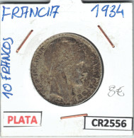 CR2556 MONEDA 10 FRANCOS FRANCIA PLATA 1934 - Andere - Europa